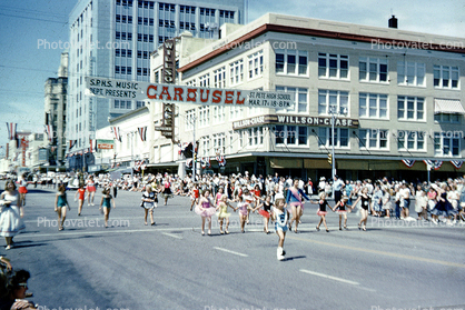 Baton Twirlers, Majorette, Festival of States, Wilson-Chase, stores, Saint Petersburg, Florida, 1960s
