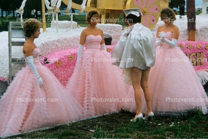 Formal Gowns, Chiffon, Taffeta, Festival of States, Saint Petersburg, Florida, 1960s