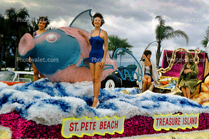 Fish, Saint Pete Beach, Treasure Island, Waves, Ocean, Festival of States, Saint Petersburg, Florida, 1960s