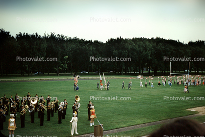 Malcolm R Giles Memorial High School, Marching Band, football field, color guard