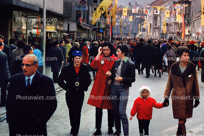 Child, coats, Parade, Fasnet, Carnival, People, Crowds, crowded, spectators, Schramberg, Baden-Wurttemberg, Black Forest, Germany