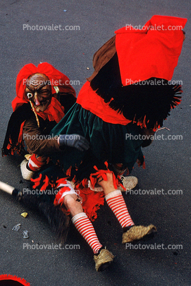 town fool, Parade, Fasnet, Carnival, People, Schramberg, Baden-Wurttemberg, Black Forest, Germany