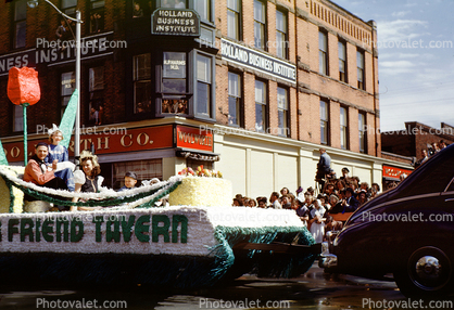 Warm Friend Tavern Float, Parade in Holland Michigan, 1950s