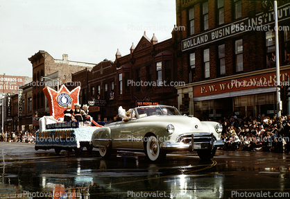 Car, Chamber of Commerce Float, Parade in Holland Michigan, 1950s
