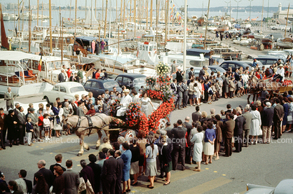 Harbor parade, Boats, People, Cars, Saint Michel, French Riviera