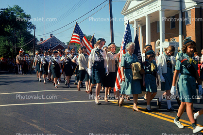 Girl Scouts, Memorial Day Parade, Bernardsville, 1950s