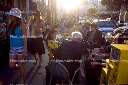 Outside Cafe, afternoon sun, Sidewallk Cafe, North-Beach