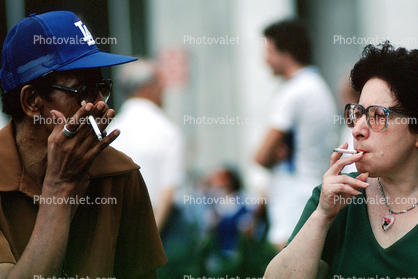 Smoker, Man, Woman, summer, Manhattan