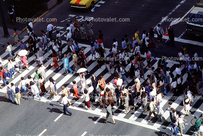 Ginza District, Tokyo, cross walk, crosswalk, street, avenue, crowds, crowded