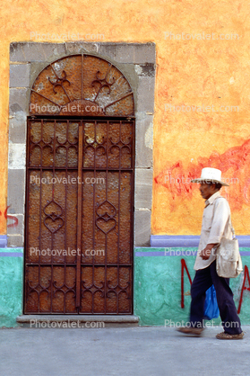 Man Walking, Door, Doorway, Entrance, Wal, Morelos, Mexico
