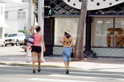Women Walking, sidewalk