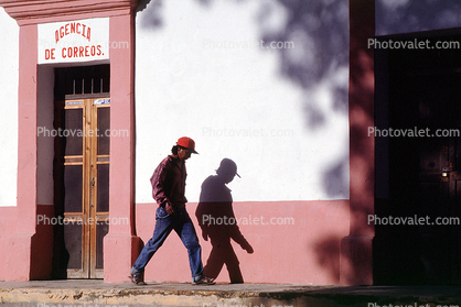 Man, Male, Walking, Sidewalk, Shadow, Agencia De Correos