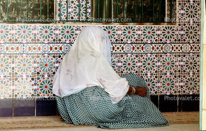 Woman, Burka, burqa, Tilework, Tile, Touba, Senegal