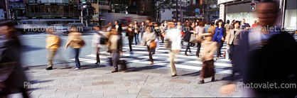 Crosswalk, Ginza District, Tokyo, Panorama