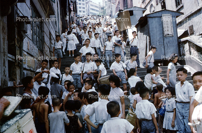 Stair, Steps, Boys, Schoolboys, street scene, September 1962, 1960s