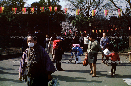 Japanese Woman Wearing Breathing Mask
