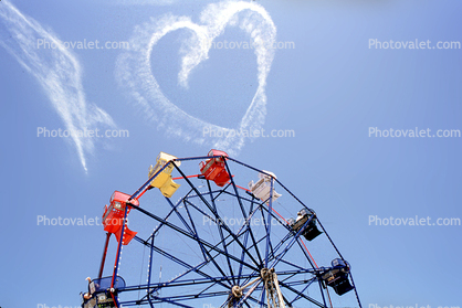 skywriting, sky writing, skywriter, heart, Love, Ferris Wheel, smoke trails, Advertising