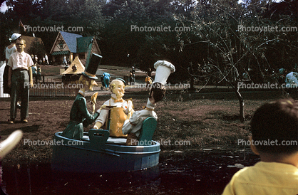 Rub-a-Dub-Dub, Three men in a tub, Enchanted Forest of the Adirondacks, 1950s