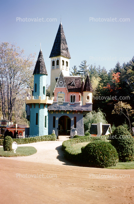 Castle, Colorful, Path, Walkway, Land of Make Believe Park, Hope Township, New Jersey, October 1964, 1960s