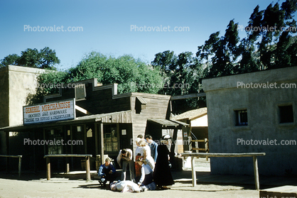 Old Time Western Town, Gunfight, Shootout, Cowboys, Men, March 1961, 1960s