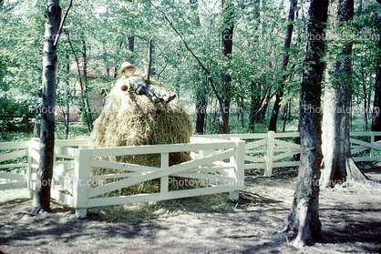 Jack in a Hay Stack, Boy on a Haystack, Storybook, Story Book Forest, Ligonier Pennsylvania, May 1964, 1960s