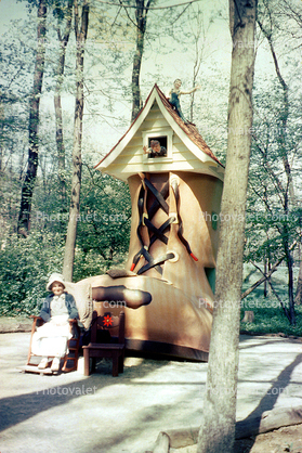 Mother Hubbard, Shoe House, Storybook, Story Book Forest, Boot, May 1964, 1960s, Ligonier Pennsylvania