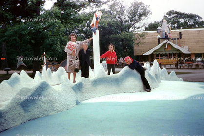 North Pole, shops, buildings, Santa's Village Amusement Park, Dundee Illinois, 1962, 1960s