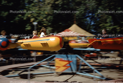 Kiddie Ride, Rocket-Ship, rocket, county fair, 1950s