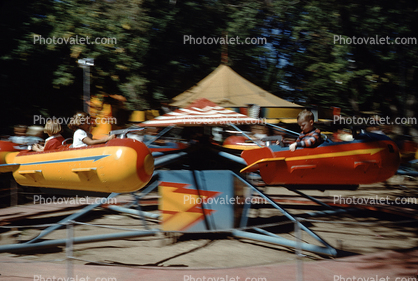 Kiddie Ride, Rocket-Ship, rocket, county fair, September 1955, 1950s
