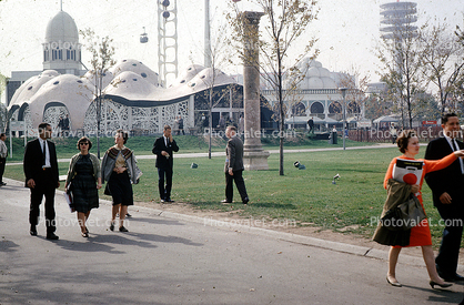 People Walking, Sudan Pavilion, Restaurant, 1964, 1960s