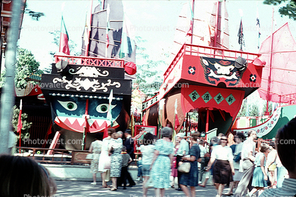 Chinese Junk Boats, China Pavilion, New York World's Fair, 1964, 1960s
