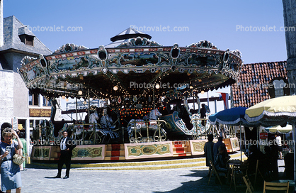 Carousel, Belgium Village, New York Worlds Fair, 1964, 1960s, Merry-Go-Round