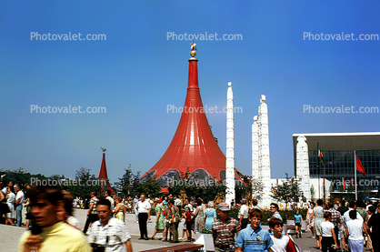 Ethiopia Pavilion, Ethiopian, Cone-shaped, red roof, Montreal Expo, Expo-67, Montreal, Canada, 1967, 1960s