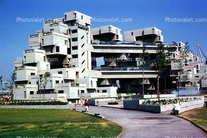 Habitat, Moshe Safdie?s interlocking ?Habitat? complex, Expo-67, Montreal, Canada, 1967, 1960s