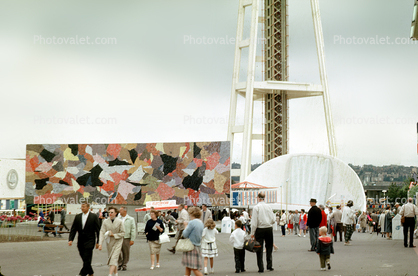 Mural, Seattle Worlds Fair, Century 21 Exposition, Seattle, Washington, 1962, 1960s