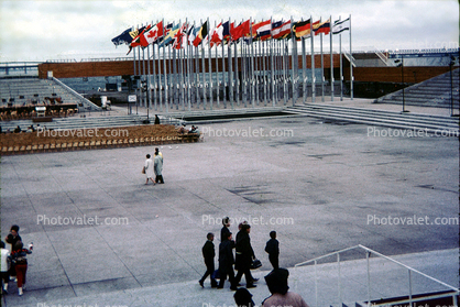 Place de Nations Flags, Montreal Worlds Fair, Expo-67, Montreal, Canada, 1967, 1960s