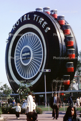 U.S. Royal Tires Ferris Wheel, ride, New York Worlds Fair, 1963, 1960s