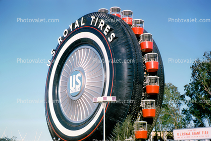 U. S. Royal Tires, Ferris Wheel, Oversize, New York Worlds Fair, 1964, 1960s