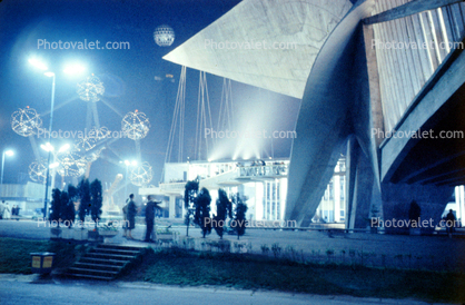 Night, Nighttime, Expo '58, Brussels, Belgium, 1958, 1950s