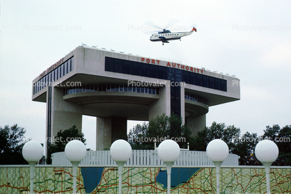 New York Helicopter Lines, landing, Port Authority Pavilion, 1964
