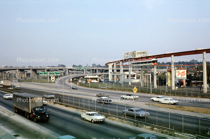 Cars, Freeway, Interchange, Highway, 1964, 1960s
