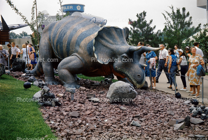 Triceratops, Sinclair Oil Pavilion, Dinosaur, Dinoland, New York Worlds Fair, 1964, 1960s