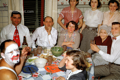 Men, Mask, Women, Table, 1940s