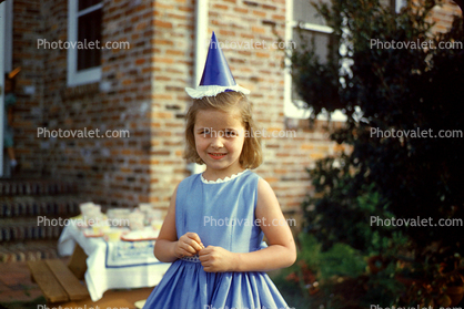 Party Dress, Girl, Hat, 1950s