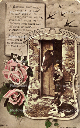 Happy Birthday Greeting, RPPC, 1910