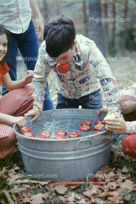 Bobbing for Apples, Boy, March 1975, 1970s