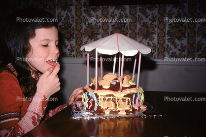 Girl tastes Birthday Cake, 1960s