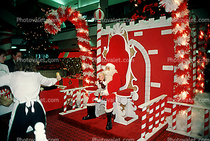 candy cane, Santa Claus, Child, wishes, shopping mall