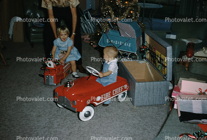 Kids, Fire Chief Pedal Car, 1950s