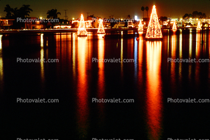 Lighted Christmas Tree on the Lake